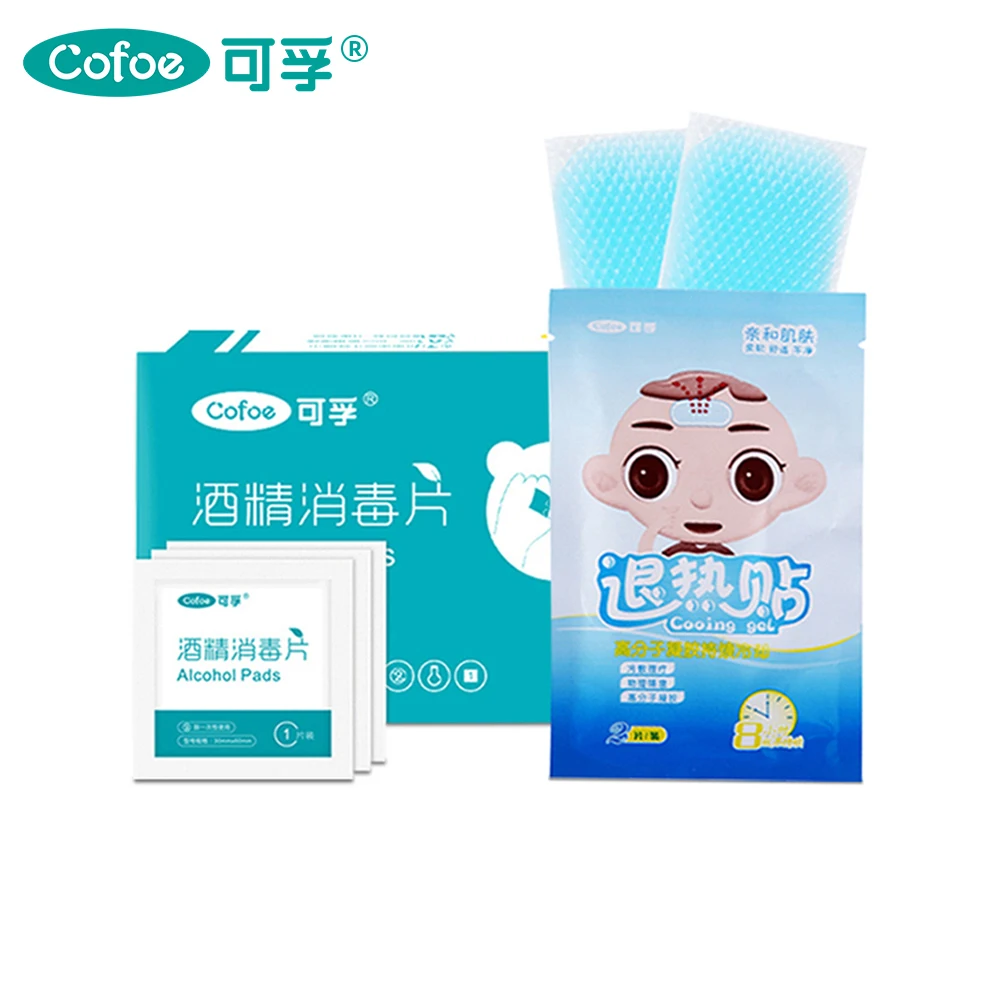 Cofoe Disposable Alcohol cotton and Antipyretic stickers Medical disinfection mobile phone wipes Cooling fever Relieve heat | Красота и