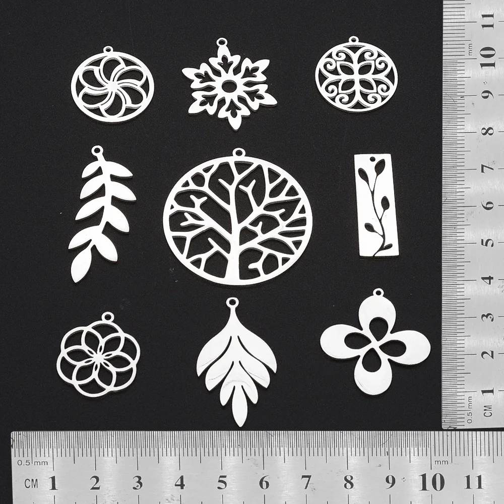 50 шт./лот смешанные дизайны из нержавеющей стали подвеска сделай сам с цветком