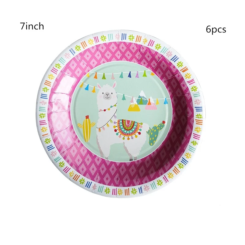 Мультфильм Альпака одноразовые бумажные салфетки баннер скатерти соломинки