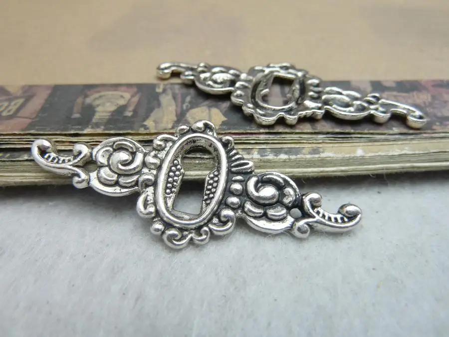 

5pcs ancient silver moire striped flowers auspicious clouds 20x49mm C8040 DIY jewelry accessories