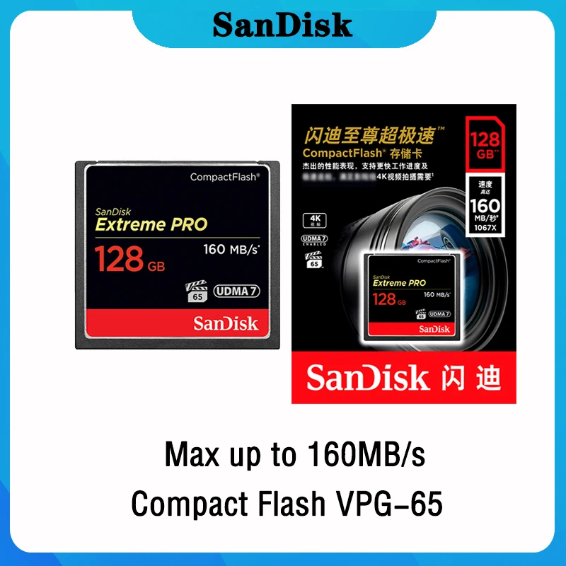 Карта памяти SanDisk Extreme Pro Compact Flash CF объемом 128 ГБ 32 64 256 160 Мб флеш карта Carte Memoire|Карты