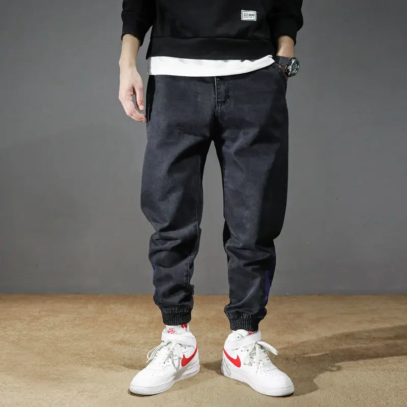 

Oversized jeans men's summer baggy straight leg pants legged Harem Pants trendy overalls