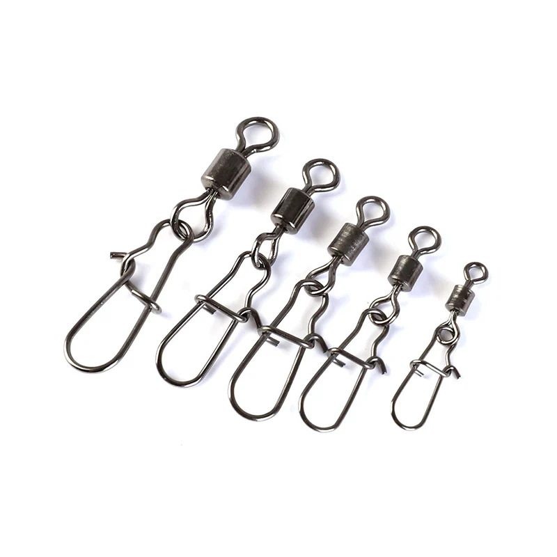 

210PCS 2# 4# 5# 6# 8# Tainless Steel Fishing Connector Pin Bearing Rolling Swivel Snap Pins Fishing Tackle Accessories