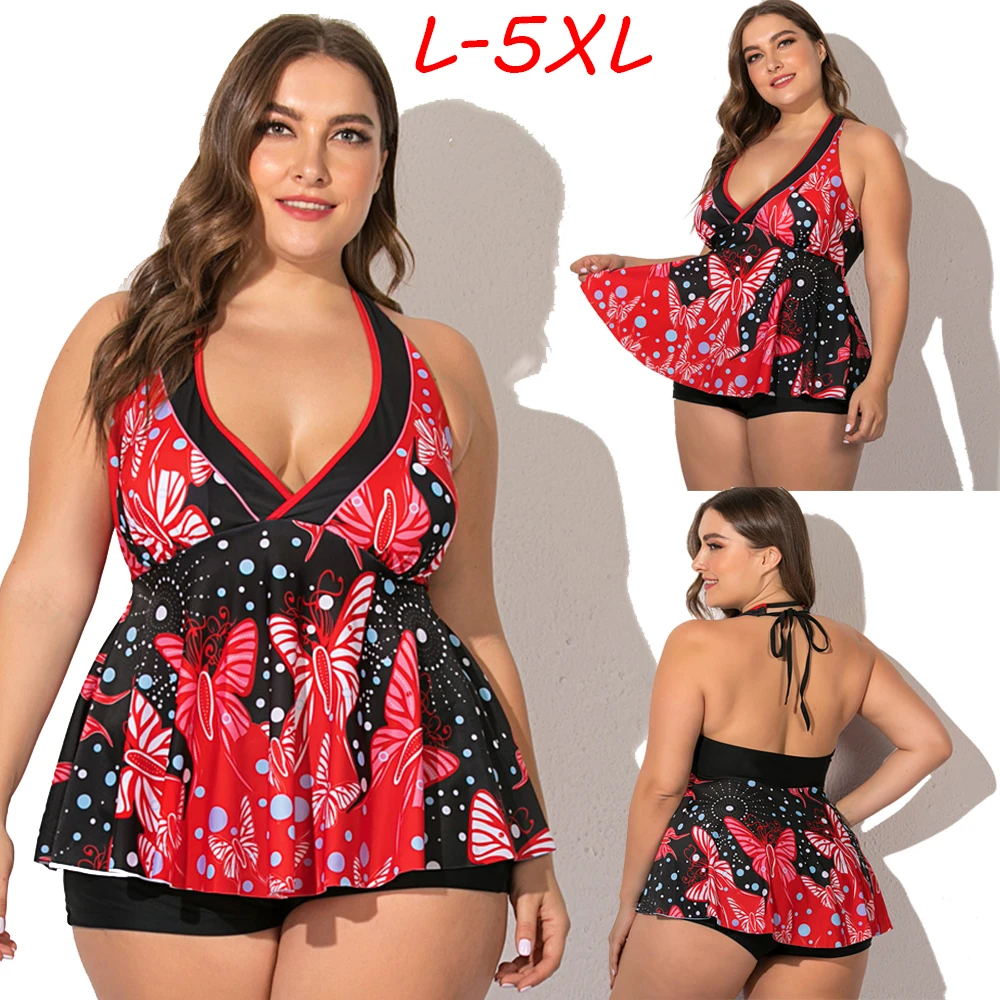 Женские костюмы бикини больших размеров Эротичные купальники с принтом бабочек
