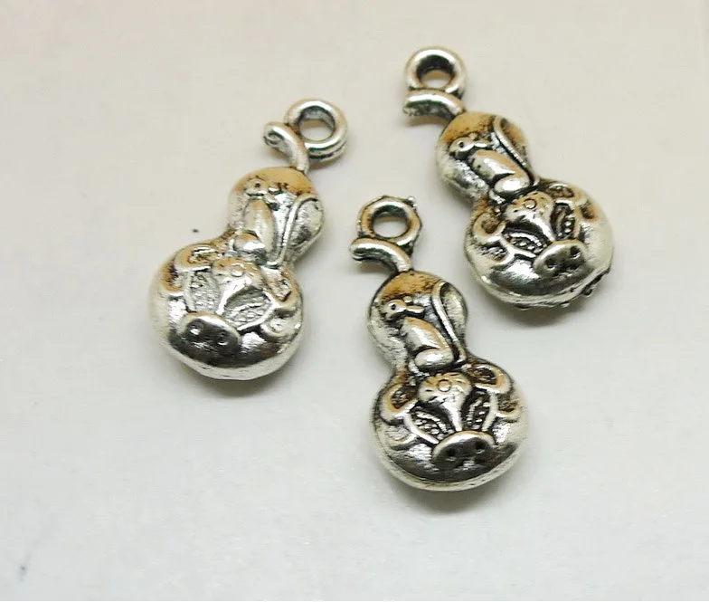 

Supplies For Jewelry Making 10pcs 18x8mm Antique Silver Color Gourd Charms