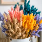 Цветы сухие в пасторальном стиле, букет из натурального материала с хвостом кролика, Декор для дома, 50 шт., 40 см