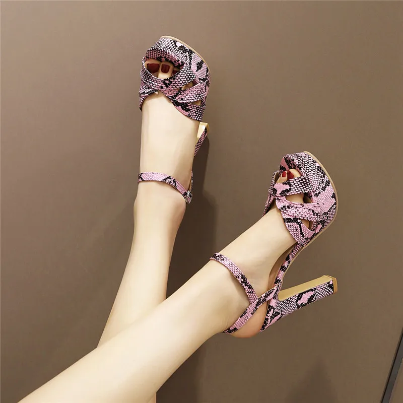 Босоножки YMECHIC женские на платформе и высоком каблуке модные туфли с открытым