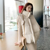 down padded jacket womens 2021 autumn and winter new style korean loose sleeveless cotton waistcoat jacket fashion all match ou