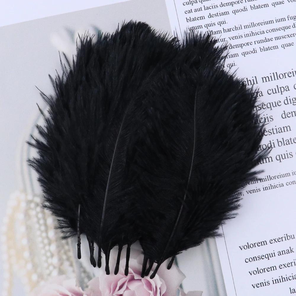 

10/50 PCS Black Small Dyed Ostrich Feathers 5-10CM/2-4 Inch for Crafts Party Home Wedding Carnival Decoration Accessory Plumes