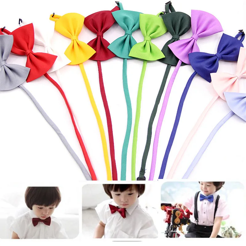 Детский однотонный галстук бабочка для мальчиков классические аксессуары