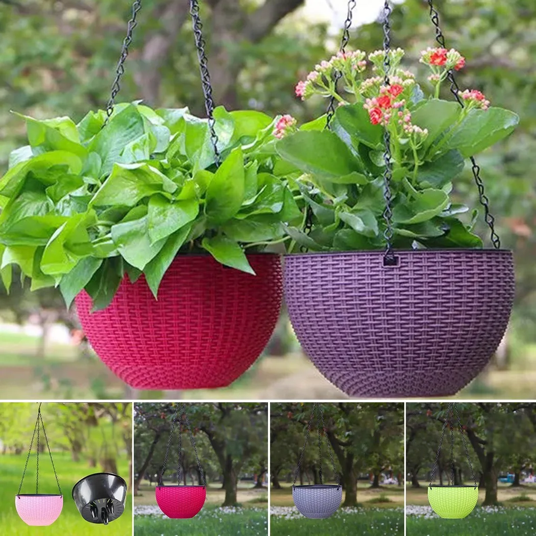 

Hanging Hanging Blue Flower Pot Holder New Planter Plastic Resin/Planter