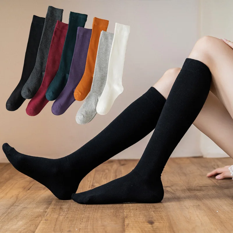 

Women‘s Cotton JK Stockings Solid Ladies Fashion Black White Summer Autumn Winter Socks Girls Skinny Legs Over The Knee Thigh