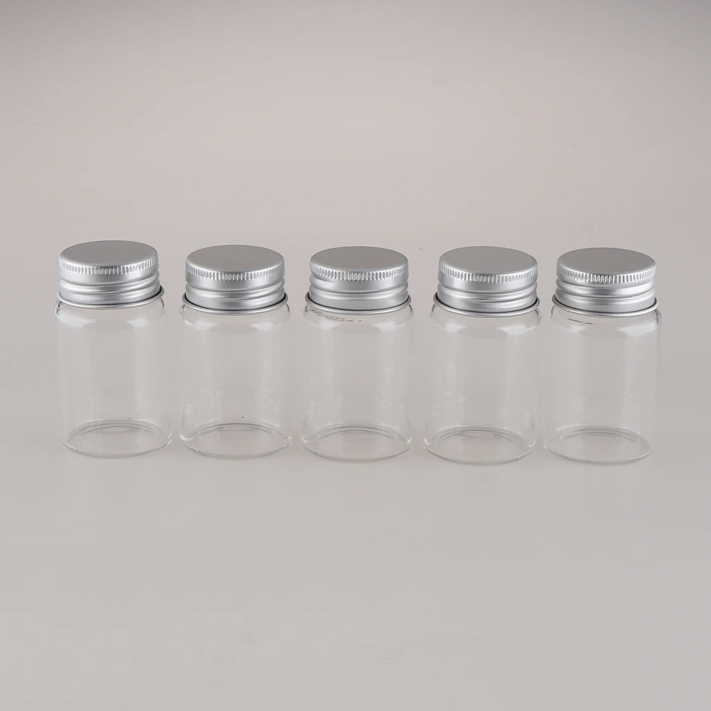 

5Pcs/Set Empty Refillable Glass Makeup Bottles Cosmetic Pills Tea Candies
