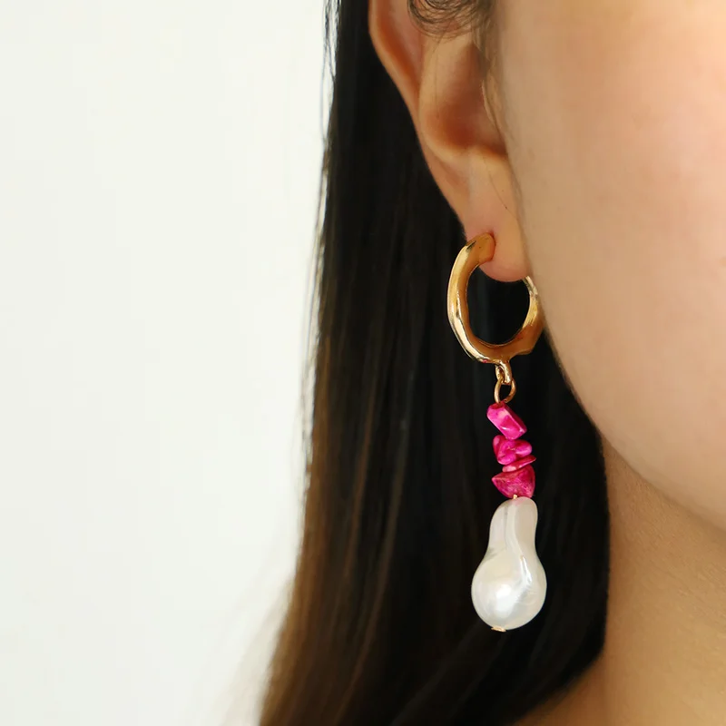 Sindlan Роза красный натуральный камень Висячие серьги девушки Леди Мода женский