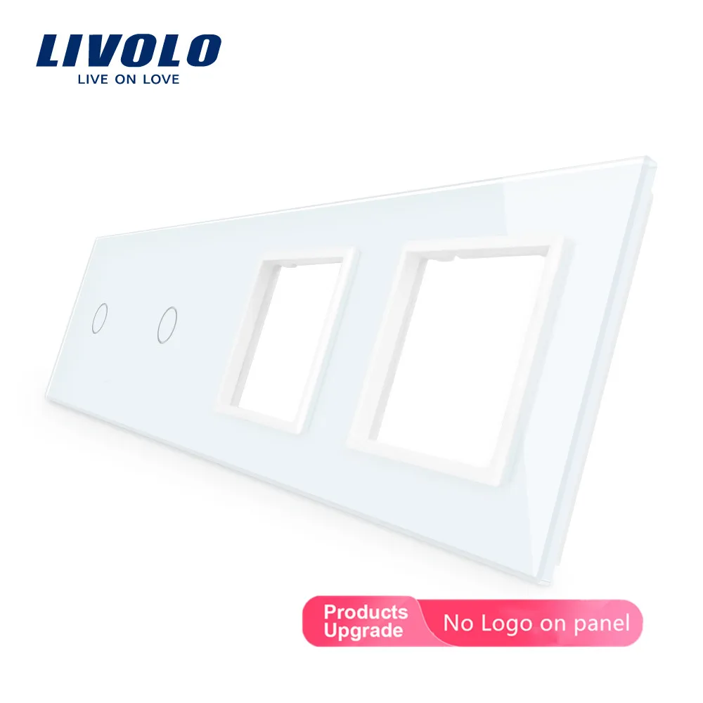 Livolo Роскошная стеклянная панель переключателя, 294 мм* 80 мм, стандарт ЕС, четырехместная стеклянная панель, сделай сам, 4 цвета на выбор
