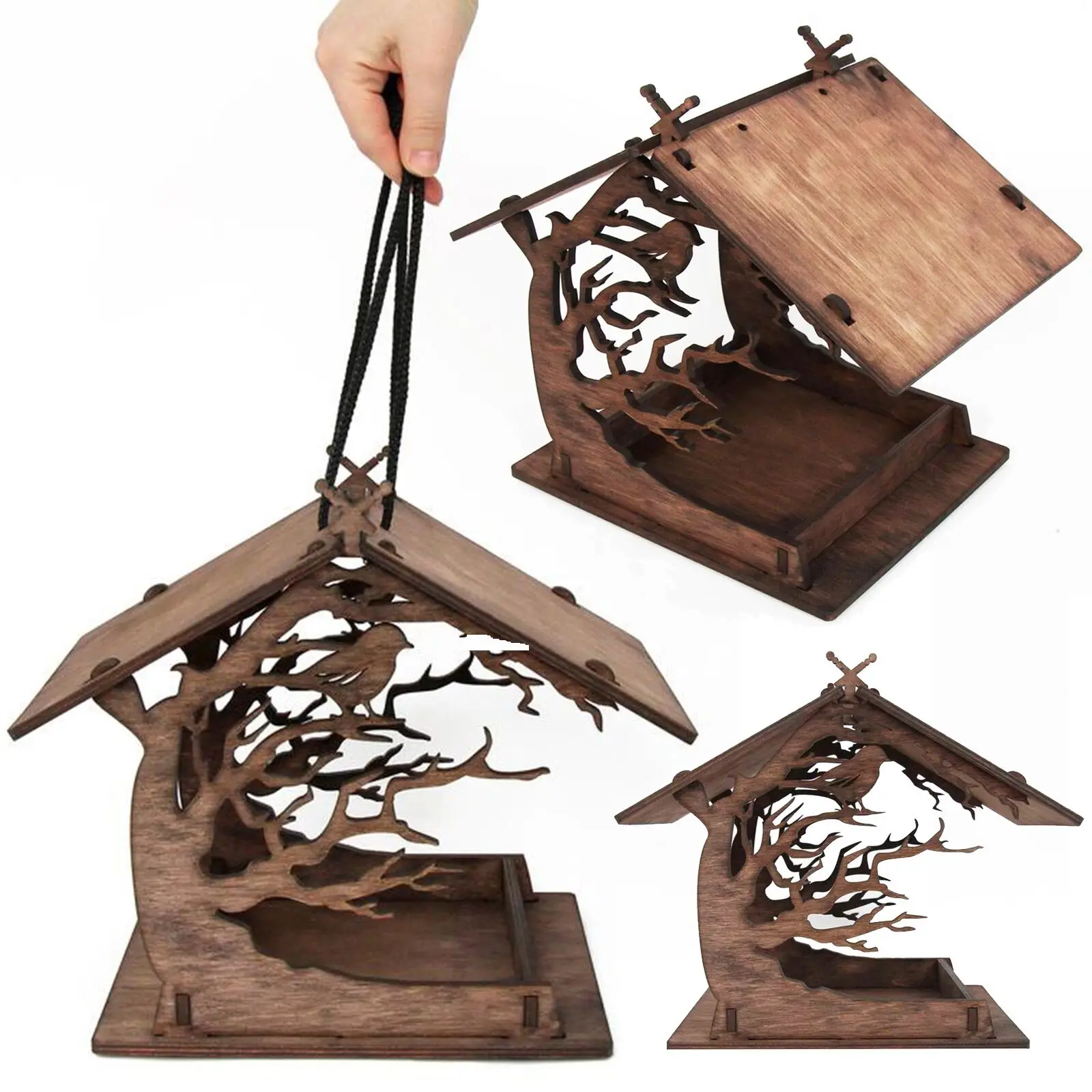 

Затенение непромокаемые птица деревянный домик клетка жердочка для птицы укрытие висит изысканный балкон Pavilion кормушка для птиц ветка дер...