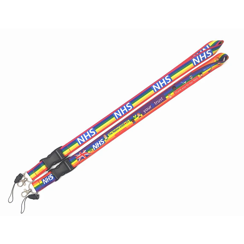 

20pcs/set C260 Rainbow Straps Neck Buckle Lanyards For Keys ID Card Mobile Phone USB Holder Hang Rope Webbing