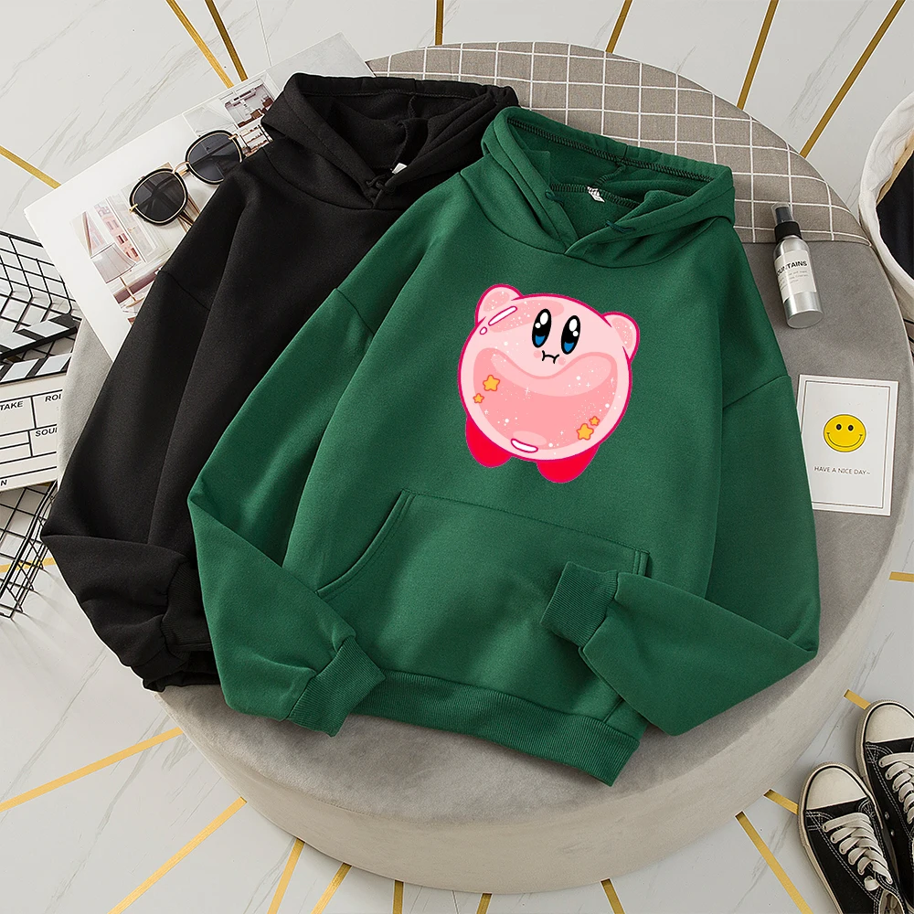 Cute Gothic Hoodies Oversized Print Kangaroo Pocket Vintage Winter Sweetshirt Sweatshirts Thick Fleece Hoodies Women Sweatshirt