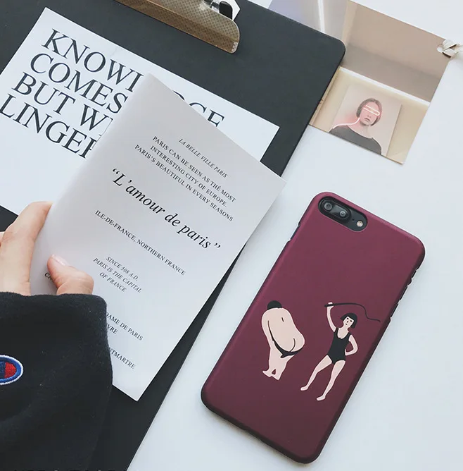 Винно-красный чехол для телефона iphone 7 Puls милый мультяшный сексуальный девочки