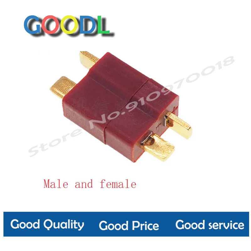 Позолоченный Т-образный стыковой разъем питания пара штекеров и гнездов