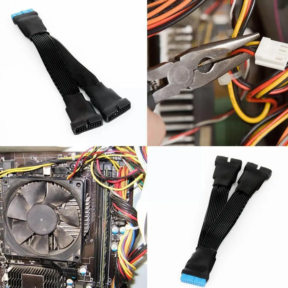 

1pc High Quality 19-pin To USB 3.0 20-pin Extension To Cable Cables Motherboard 2 Durable For PC 1 Power Computer U4N9