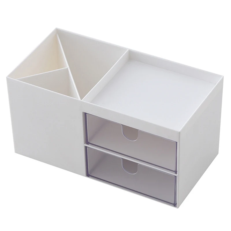 

Desktop Storage Box Double Drawer Compartment Organizer for Jewelry Cosmetics KG66