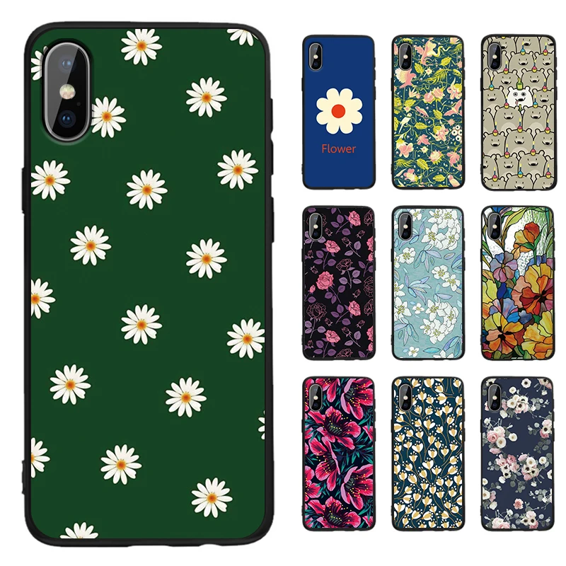 Чехол для телефона iphone 11 Pro Max XR XS MAX X цветы маргаритки Apple 8 7 6 5S s Plus силиконовый