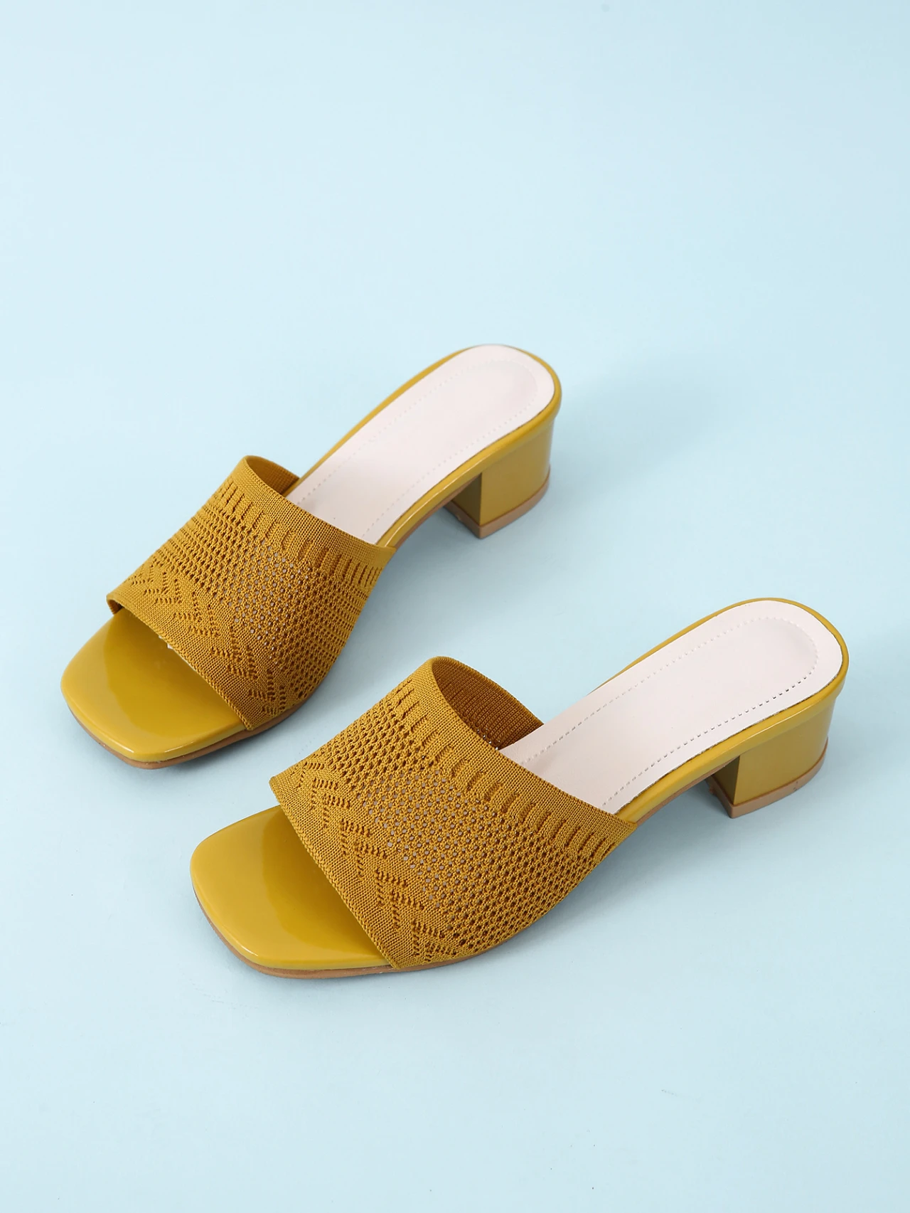 

Женские шлепанцы, Новинка лета 2021, модные женские уличные Нескользящие шлепанцы для вечеринки, сетчатые сандалии с квадратным носком, Zapatillas...