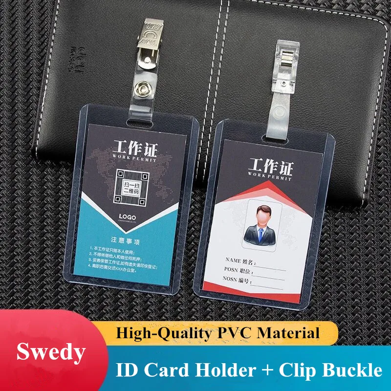 

Plastic Clear PVC ID Card Badge Holder Work Exhibition ID Name Bag Case Waterproof Card Holders