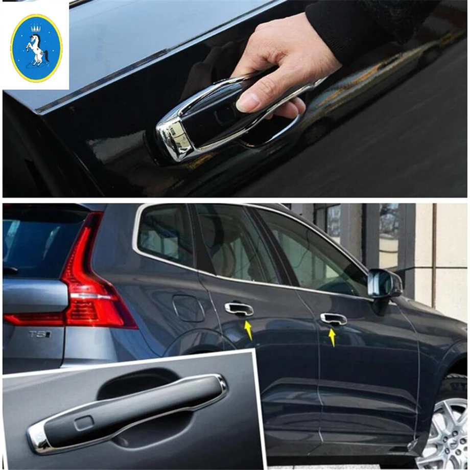 

Yimaautotrims Auto Accessory Chrome Outside Door Pull Doorknob Handle Frame Cover Trim For Volvo XC60 2018 2019 2020 2021 ABS