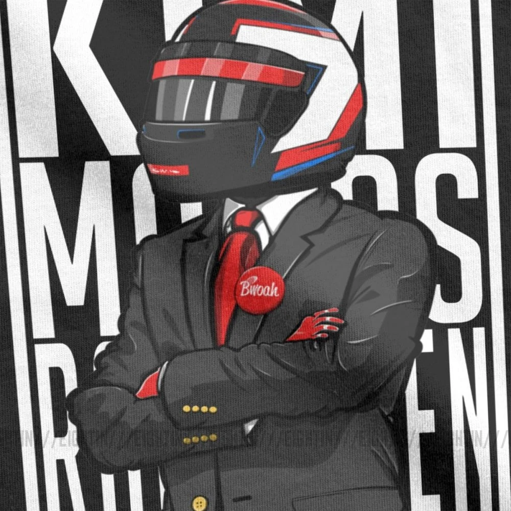 Мужская футболка Bwoah Kimi Raikkonen, футболки с круглым вырезом и коротким рукавом, топы из очищенного хлопка, Летний стиль