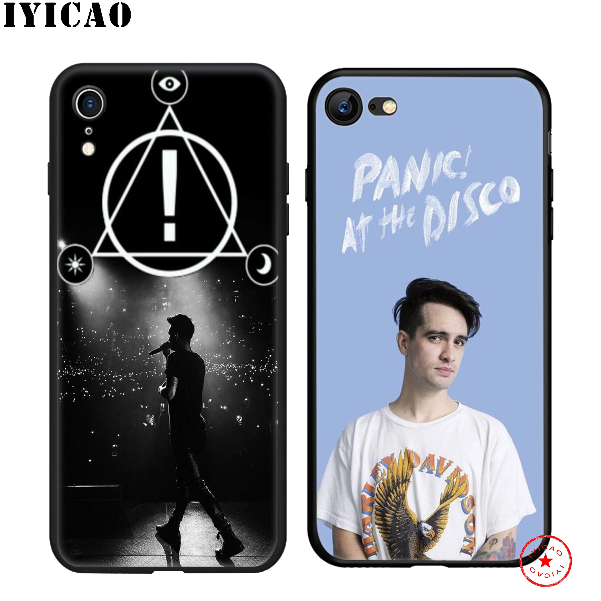 Силиконовый чехол IYICAO Panic At The Disco мягкий черный для iPhone 11 Pro Xr Xs Max X или 10 8 7 6 6S Plus 5 5S |