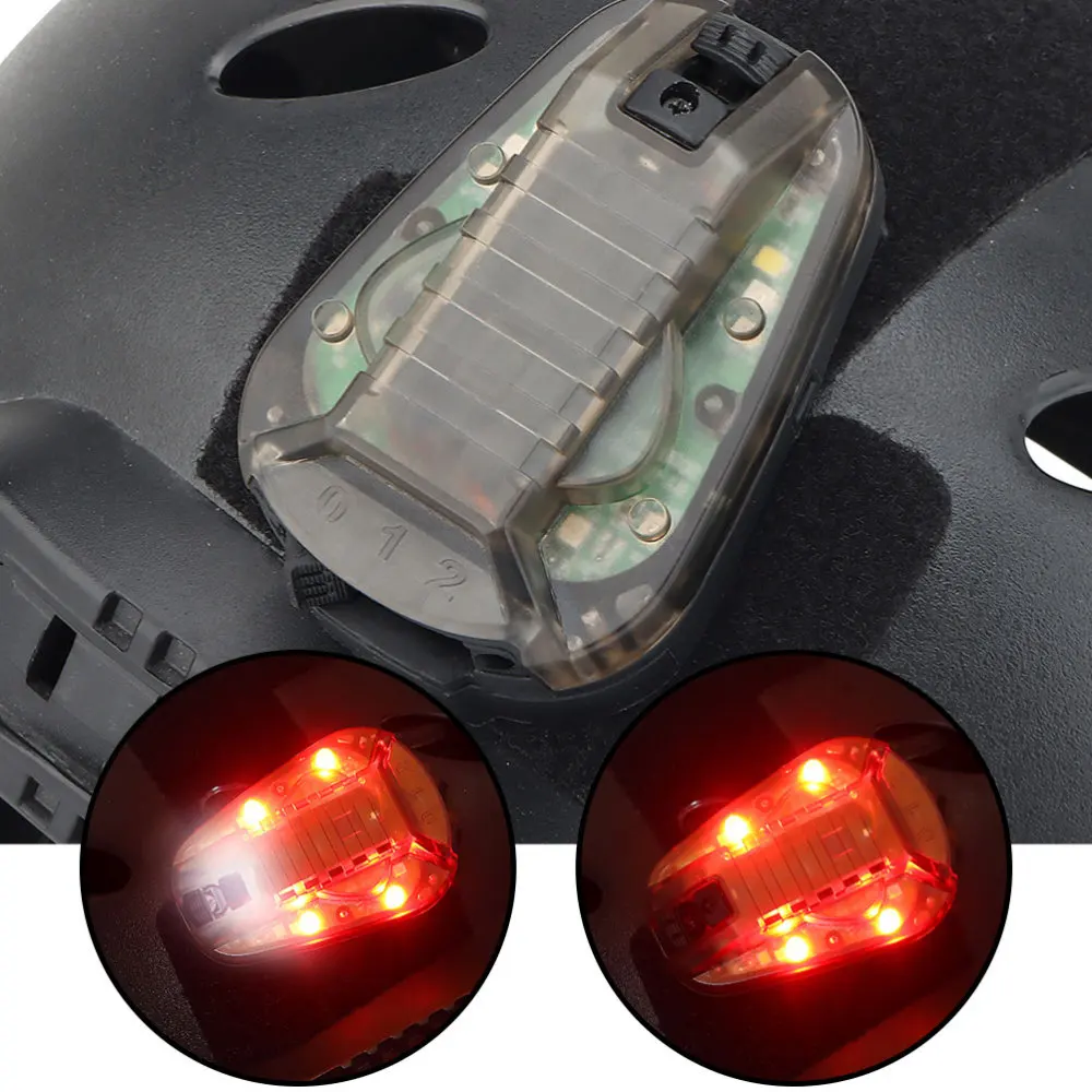 

1pc Helmet Outdoor Signal Light Ladybug-Like Waterproof Light Multi-Modes Tactics Light Portable Hook and Loop Signal Light with