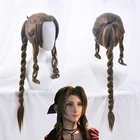 Игровой парик FFVII Aerith, Женский Плетеный парик с коричневыми волосами, Final Fantasy VII, парик для косплея, парики Aerith Gainsborough + шапочка для бесплатного парика