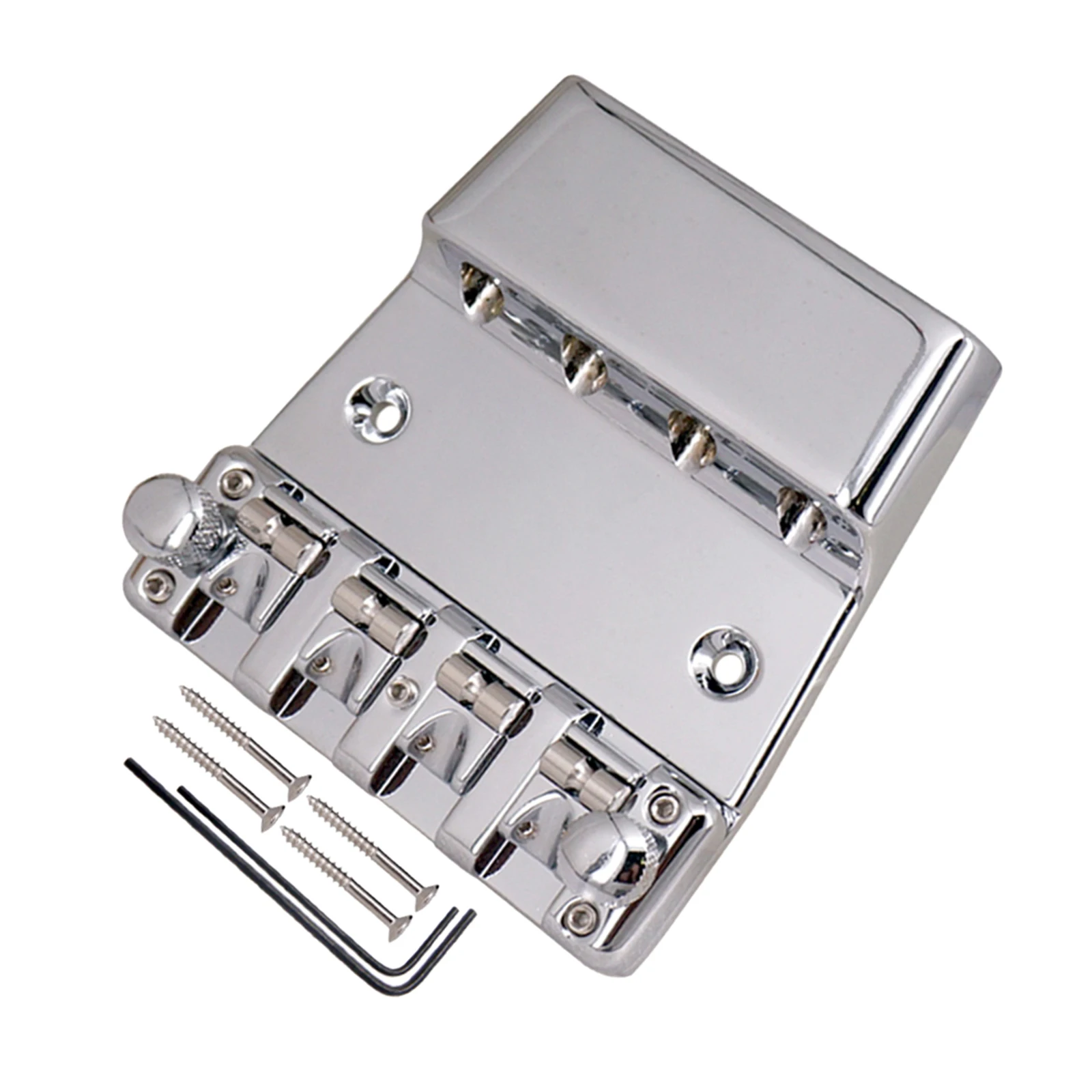 

4 String Hard Tail Hardtail Fixed Bass Guitar Bridge, Bass Parts Accessory, Adjuatable and Detachsble