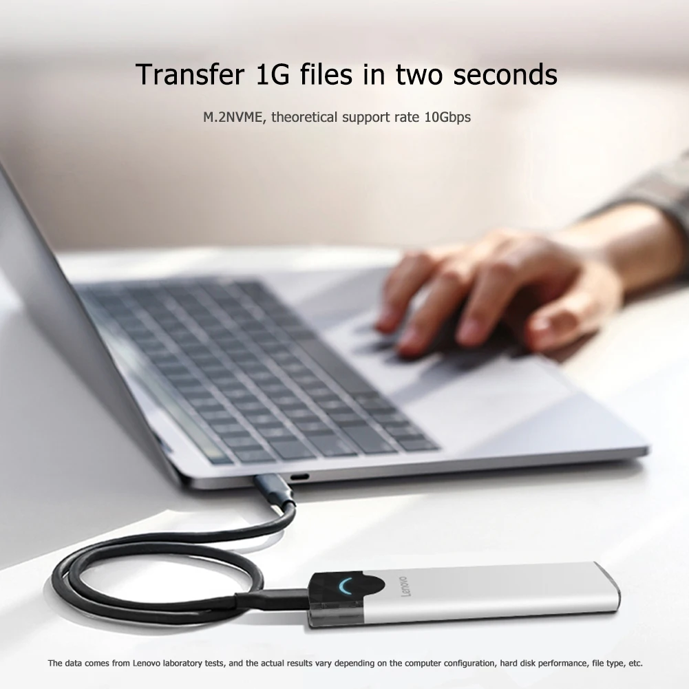 Lenovo M-02 M2 SSD Case PCI-e NVMe M.2 NGFF B Key to USB 3.1 Gen 2 Type C Solid State Drive Adapter External SSD Enclosure Tool