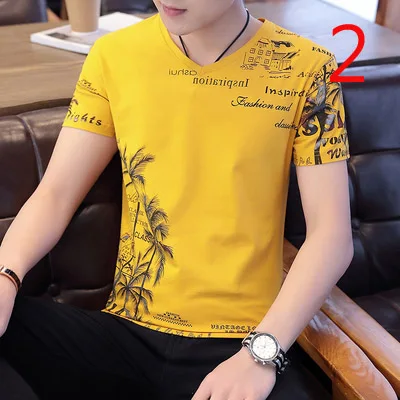 

Summer new men's ice silk short-sleeved T-shirt tide brand half-sleeved trend Slim