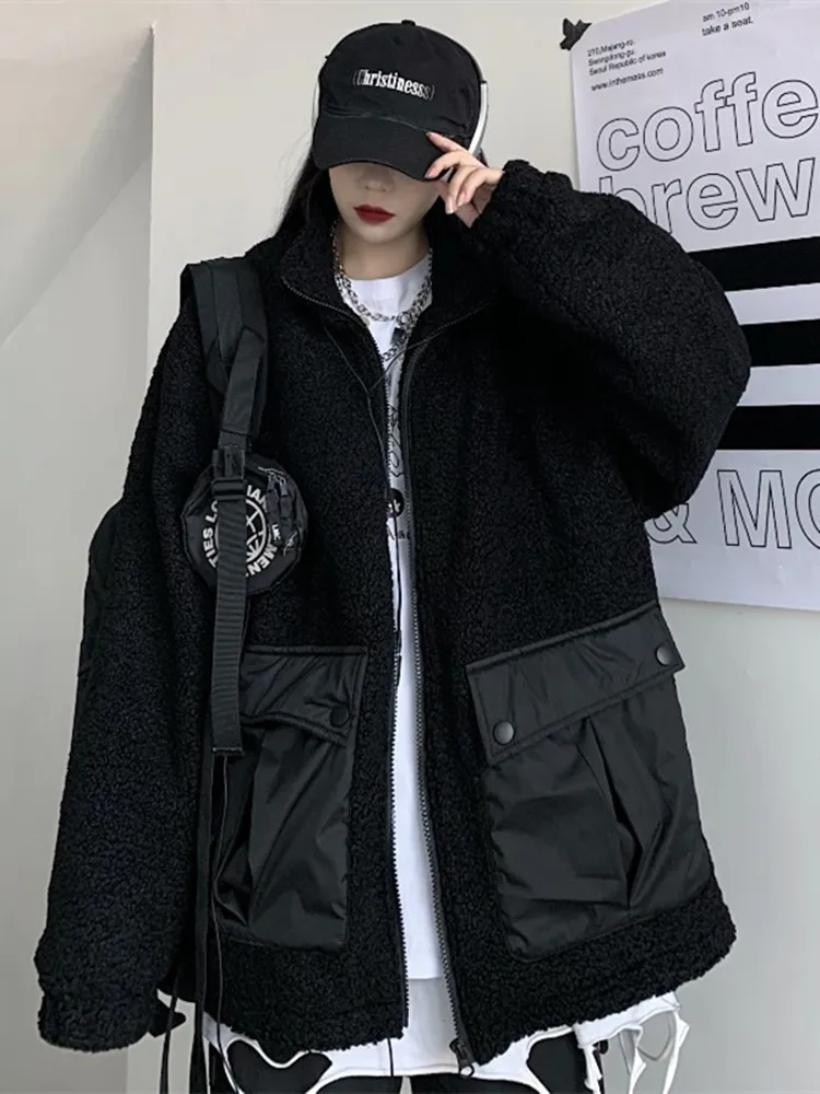 2021 New Autumn And Winter Ins Lamb Wool Work Parkas Jacket Top Loose Thickened Cotton Jacket Coat Women's Fashion