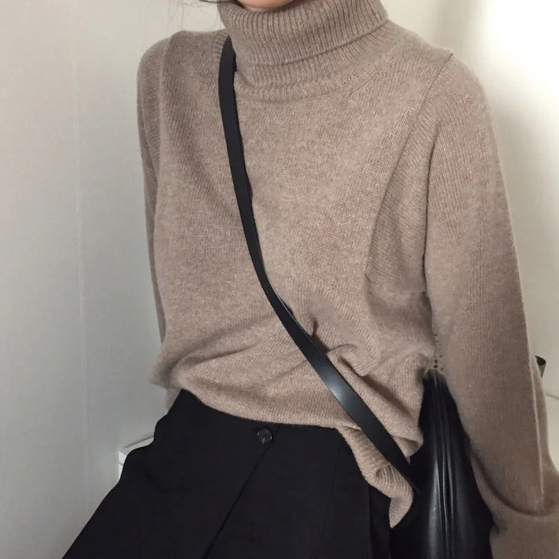 

Korean Fashion Plus Size Pull Femme Sweater Elegant Women Autumn Winter Turtleneck Sweater Jumper Knitted Pullover Tops 6339 95