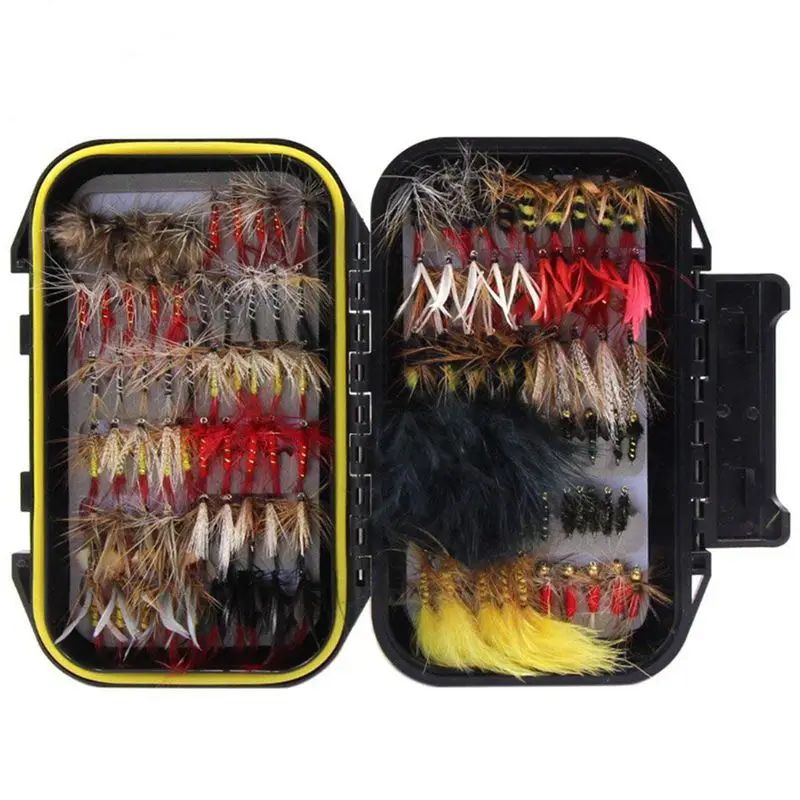 

120pcs Fly Fishing Dry Flies Wet Flies Assortment Kit with Waterproof Fly Box for Trout Fishing