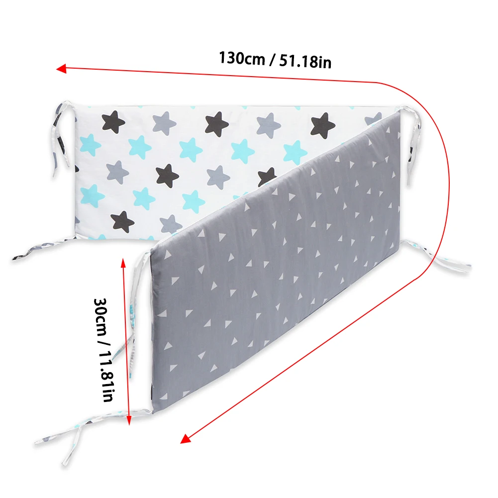 Хлопковый дышащий бампер для детской кроватки моющийся толстый мягкий и удобный