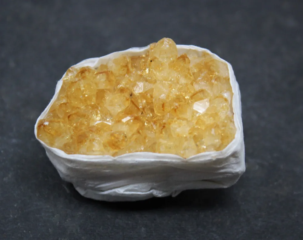 Clúster de cristal citrino Natural de Brasil, espécimen Mineral de citrino geodesdruso, 1 ud.