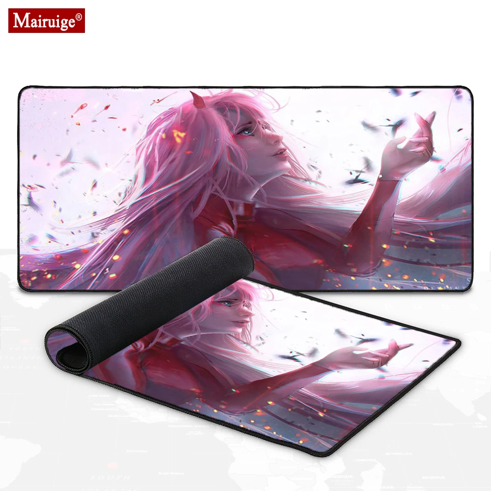 

Zero Two Pink Mouse Pad Kawaii DIY Custom Keyboard Pad Desk Mat Persona Mause Carpet Best Game Mat Large Mousepad 900x400mm