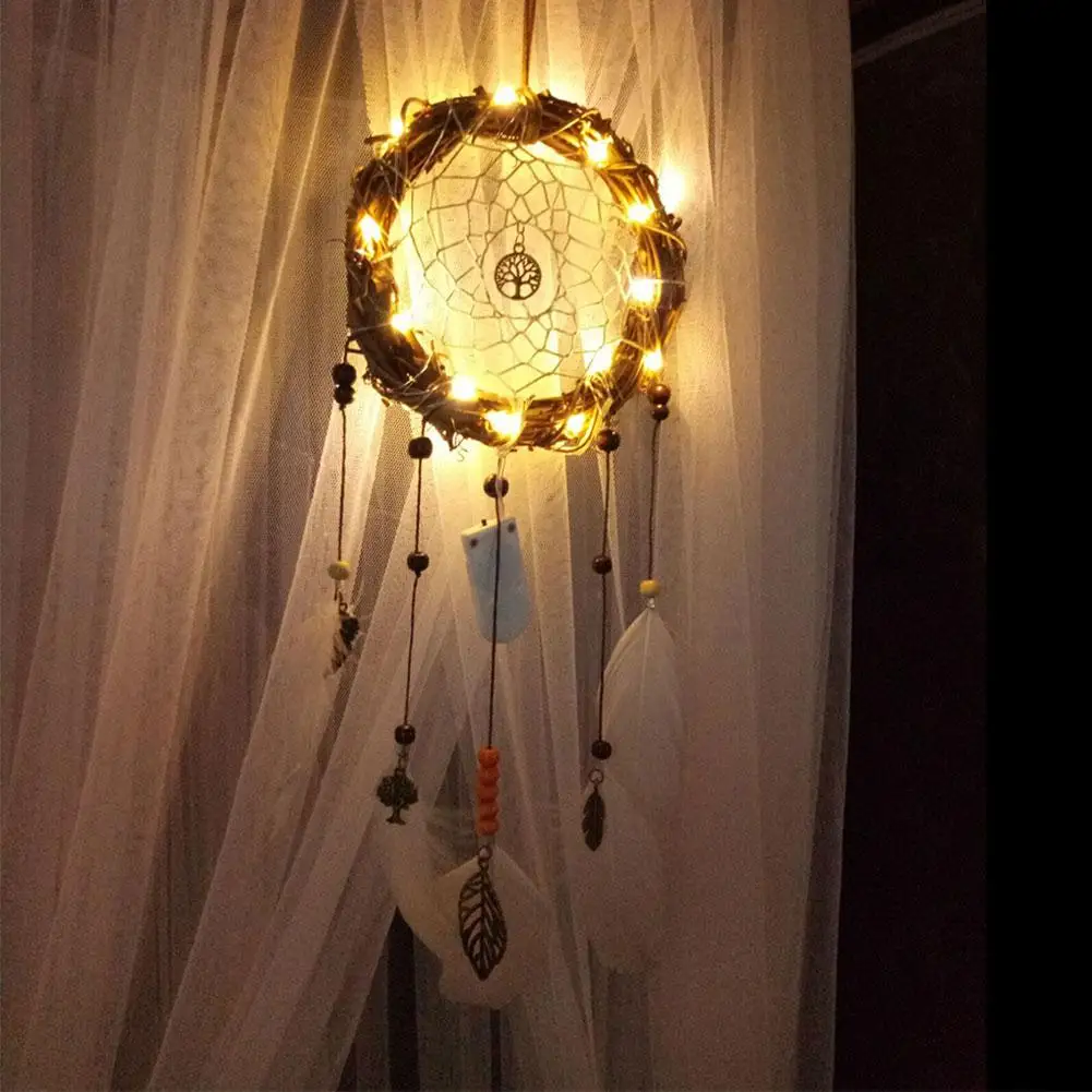 Небольшой ночной светильник Ретро ротанга круг настенный подвесной теплый для