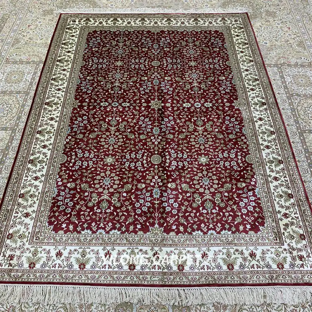 Yilong 4 5 'x 6 5' Кум шелковые ковры классические восточные персидские спальни