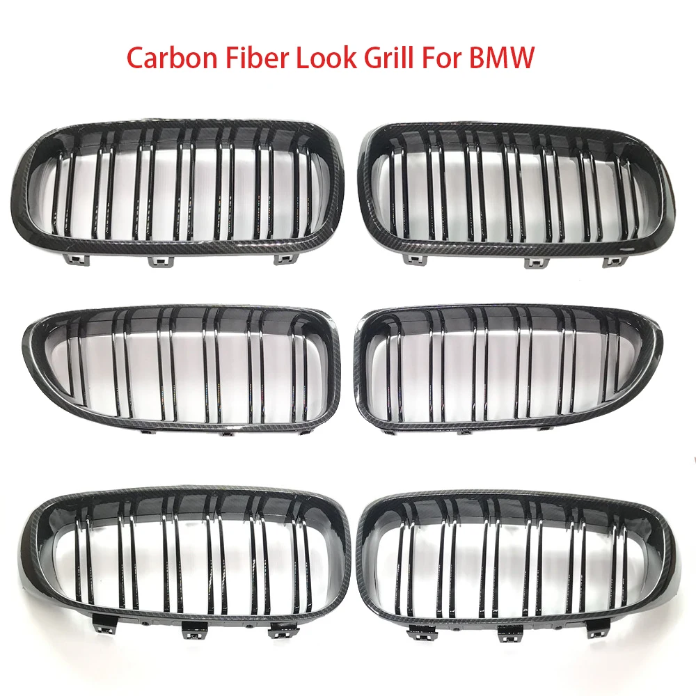 

2PCS Carbon Look Front Replacement Hood Kidney Grill For BMW F20 F22 E46 E90 E92 F30 F34 F32 G30 E39 E60 F10 E84 F48 X3 X4 X5 X6