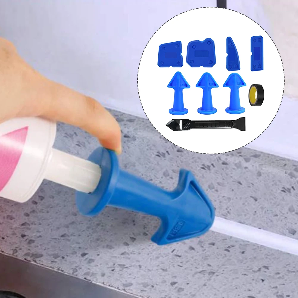 

Скребок 9 в 1 для кухонной плитки, портативный силиконовый инструмент для удаления герметика в ванной комнате, универсальный многофункциона...