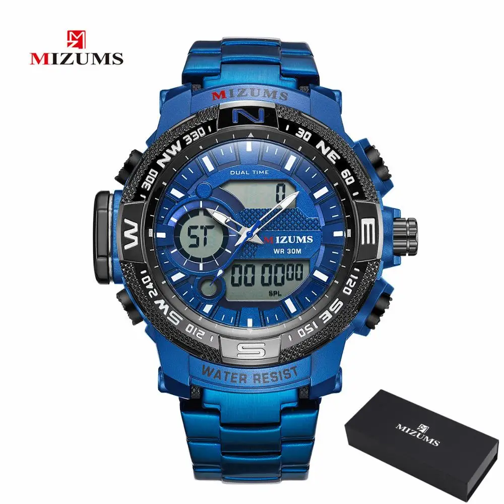 Часы мужские кварцевые Светодиодные из нержавеющей стали модные роскошные