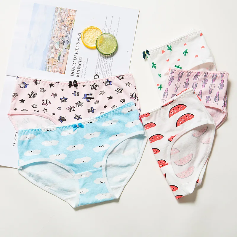 30 цветов трусики женское нижнее белье Бабочка в полоску фрукты милые Мультяшные
