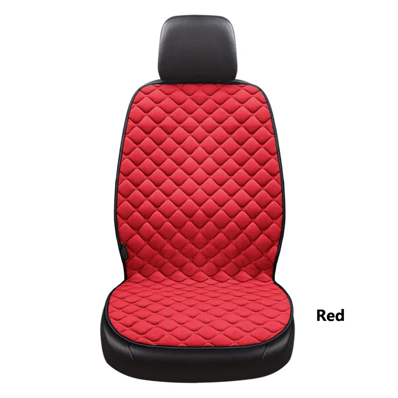 Single seat red Автомобильная грелка 12 В, автомобильное сиденье, зимняя грелка, чехол для стула, грелка, маленький квадратный коврик, грелка, 4 цвета - Название цвета: Single seat red